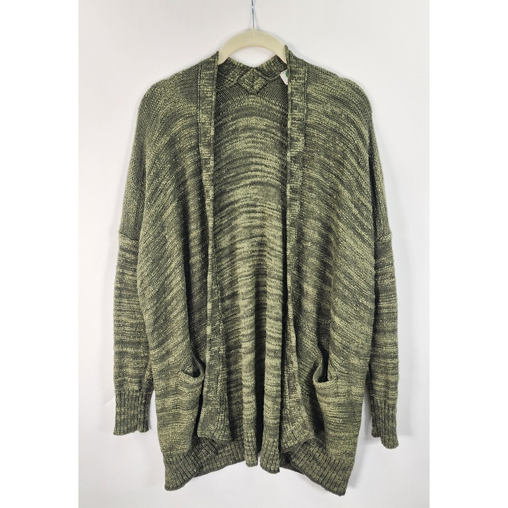 Anthropologie Cardigan Women's XS Heathered Green Slouchy Open Front